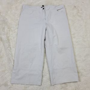 Eileen Fisher wide leg crops cream color size large